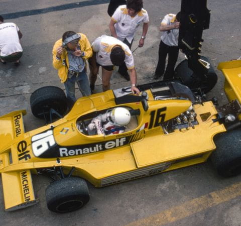 René Arnoux dans la RS10 vu de haut