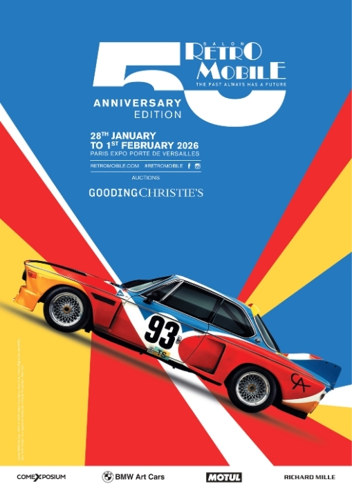 Rétromobile 2026 A3 poster with logo and text in English