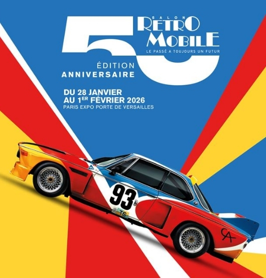 affiche des 50 ans du salon rétromobile