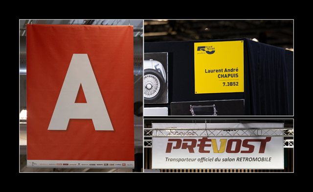 Photographies de la signalétique commerciale à l'intérieur du salon