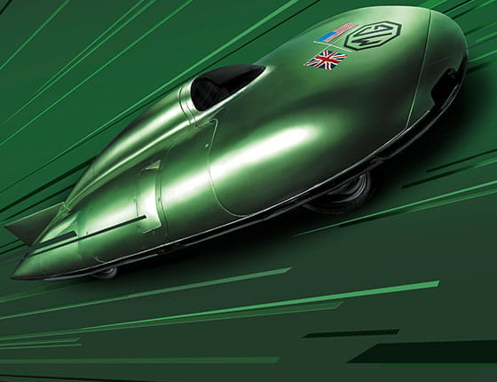Official Rétromobile 2024 poster showing an MG EX181