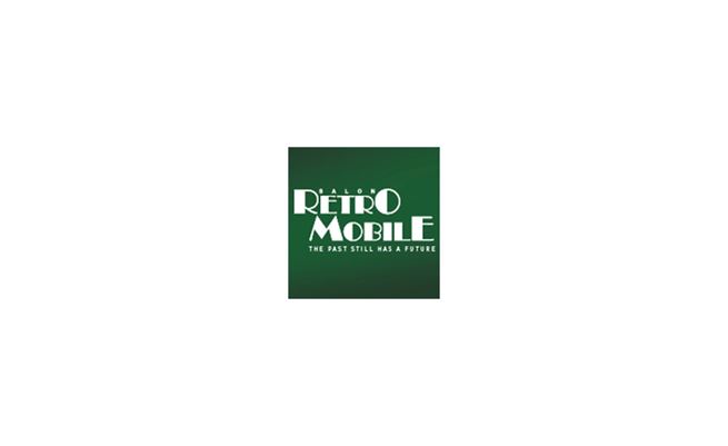 Retromobile logo in square format on green background