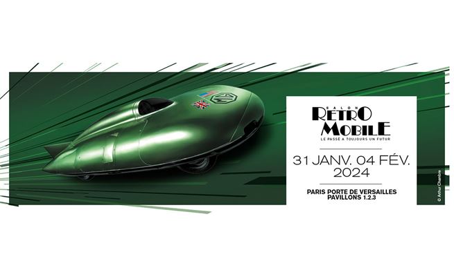 Affiche du salon Retromobile 2024 pour Twitter