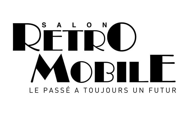 Logo noir sur fond transparent du salon Rétromobile