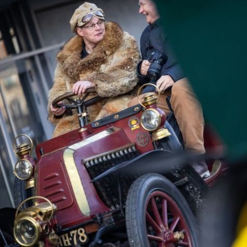 Photo of a classic car driver
