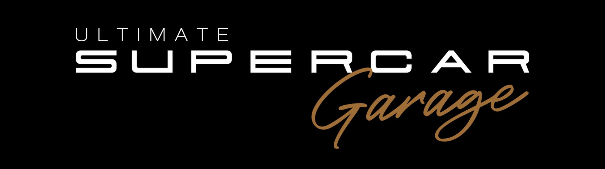 Ultimate supercar garage logo on black bacground